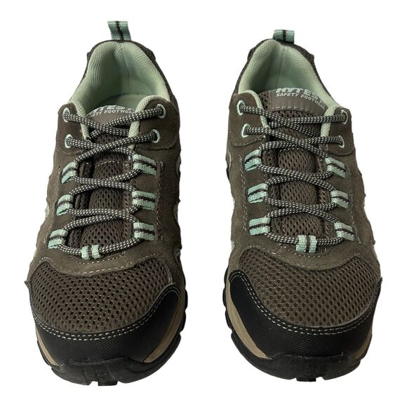 Hytest Opanka Slip-on Womens Size 7 Steel Toe Shoes Slip Resistant Gray & Teal - Picture 5 of 11